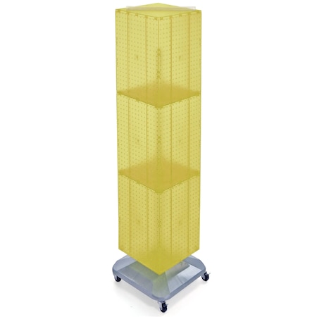 Azar Displays Four-Sided Pegboard Tower Revolving Display Panel Size 14"W x 60"H 701465-YEL